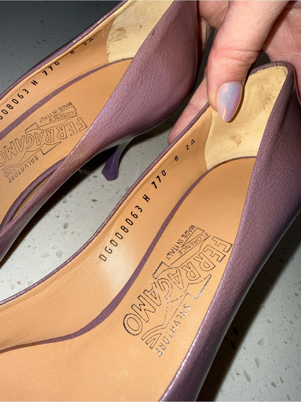 Salvatore Ferragamo Lilac Vara Bow Peep-Toe Pumps - Picture 3 of 16